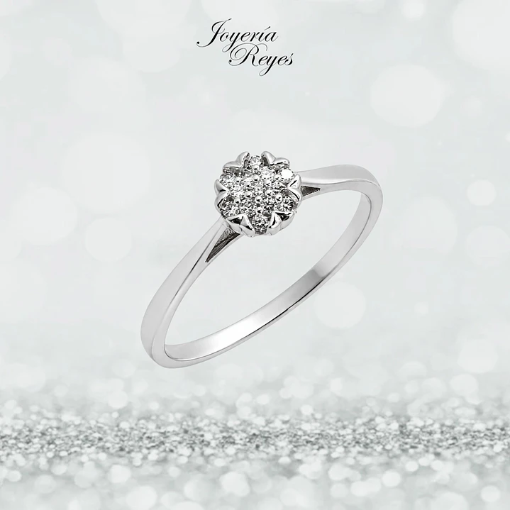 Anillo de Oro Blanco 18 kilates - brillantes - KR05-65003 1