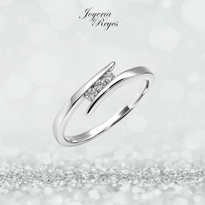 Anillo de Oro Blanco 18 kilates - brillantes - KR05-91947 1