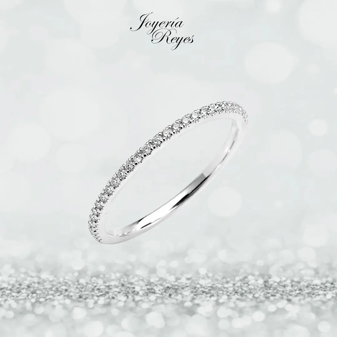 Anillo de Oro Blanco 18 kilates - 30 brillantes de 11,6 puntos - R10053C 1