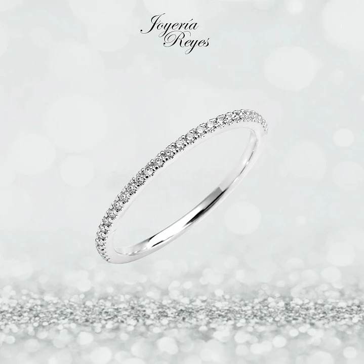 Anillo de Oro Blanco 18 kilates - 30 brillantes de 11,6 puntos - R10053C 1