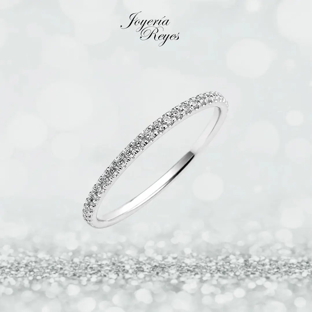 Anillo de Oro Blanco 18 kilates - brillantes - R10529B-55 1