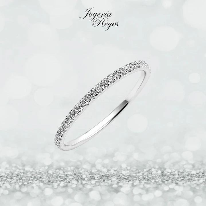 Anillo de Oro Blanco 18 kilates - brillantes - R10529B-55 1