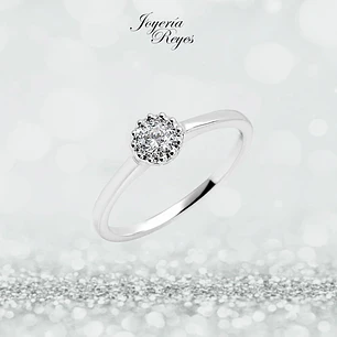 Anillo de Oro Blanco 18 kilates - brillantes - R10613