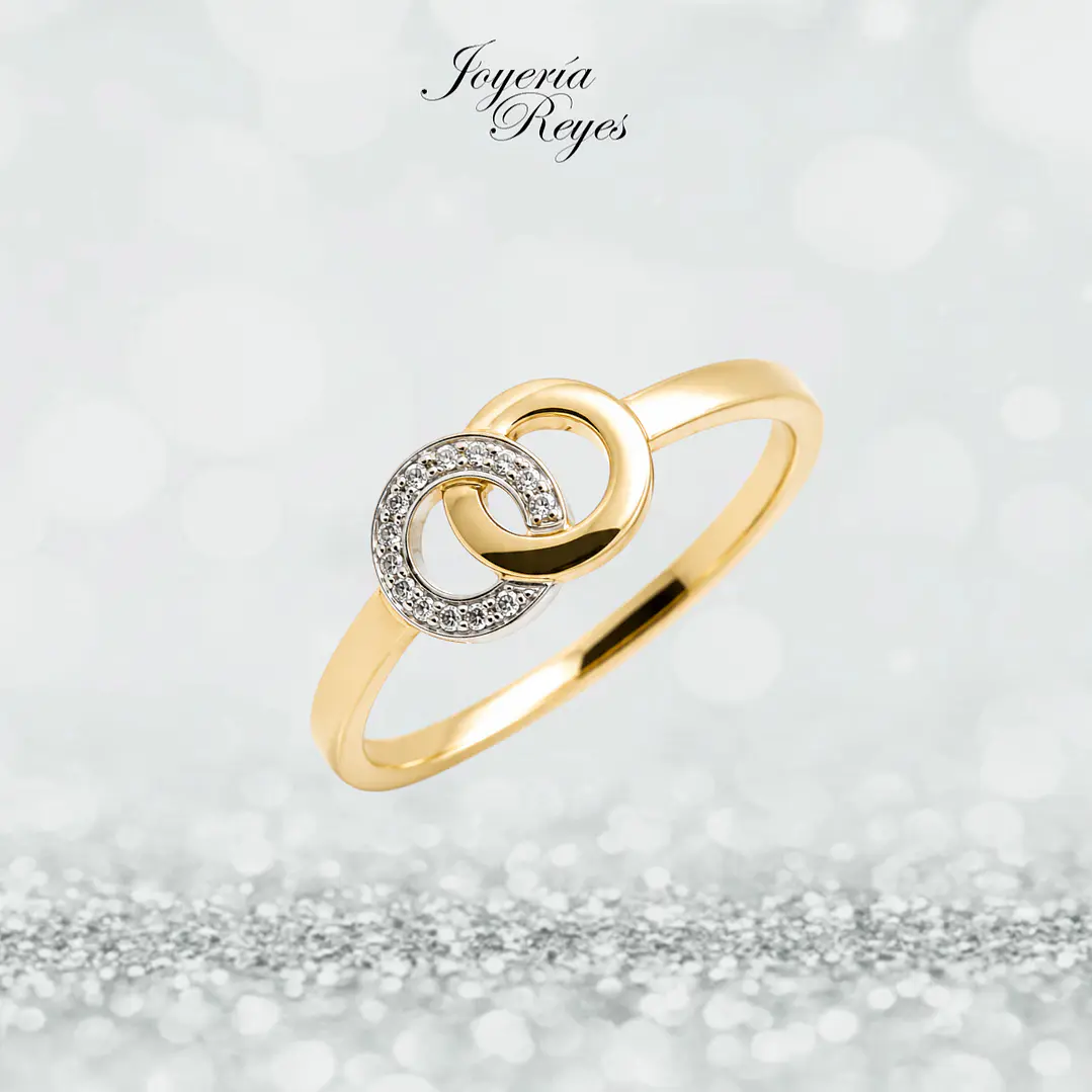 Anillo de Oro Amarillo 18 kilates - brillantes - R11026 1