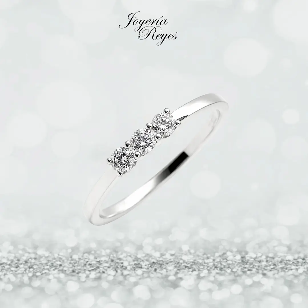 Anillo de Oro Blanco 18 kilates - brillantes - R11181 1