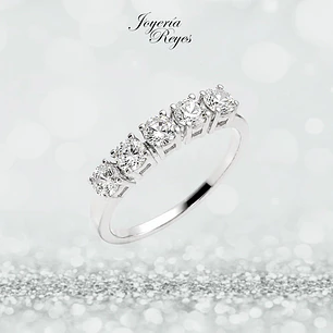 Anillo de Oro Blanco 18 kilates - 5 Circones - A2640W