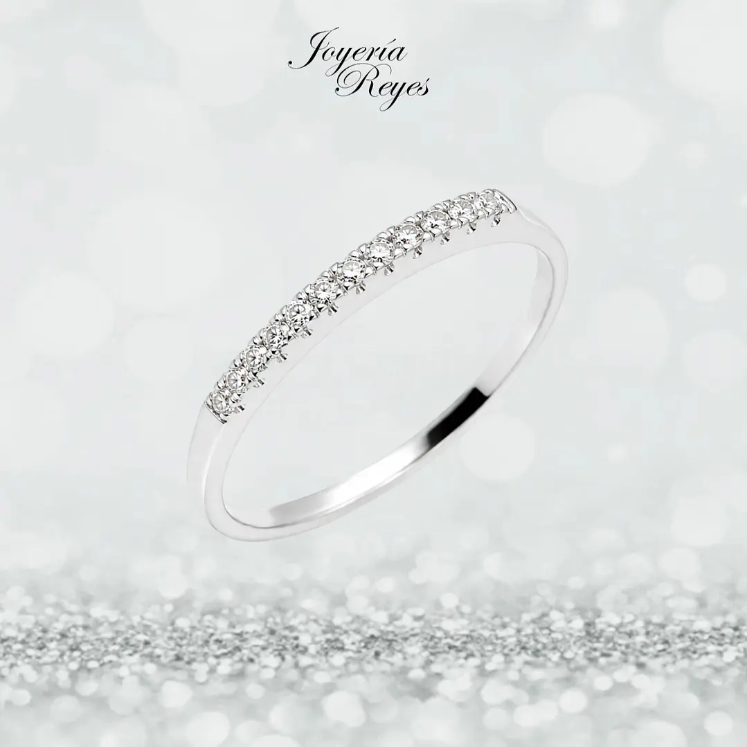 Anillo de Oro Blanco 18 kilates - Circones - A2903W 1