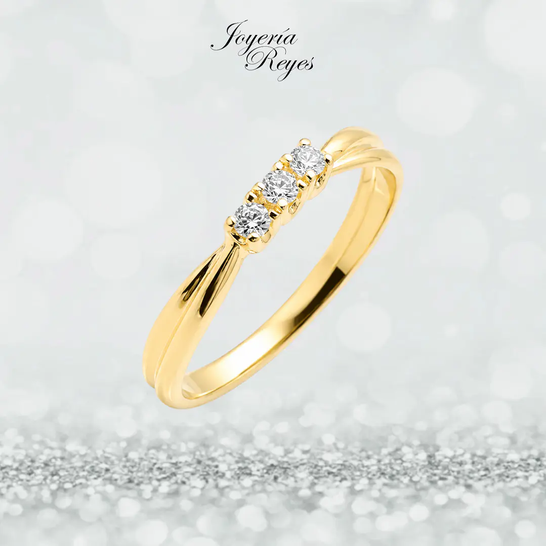 Anillo de Oro Amarillo 18 kilates - Circones - A3049 1