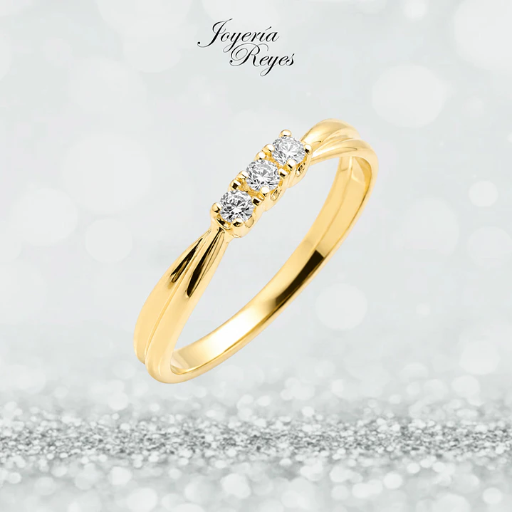 Anillo de Oro Amarillo 18 kilates - Circones - A3049 1