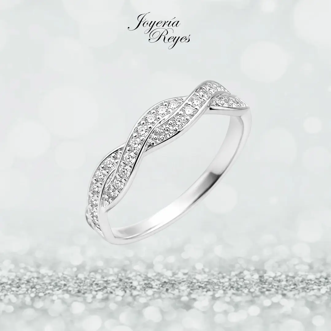 Anillo de Oro Blanco 18 kilates - Circones - A3521W 1