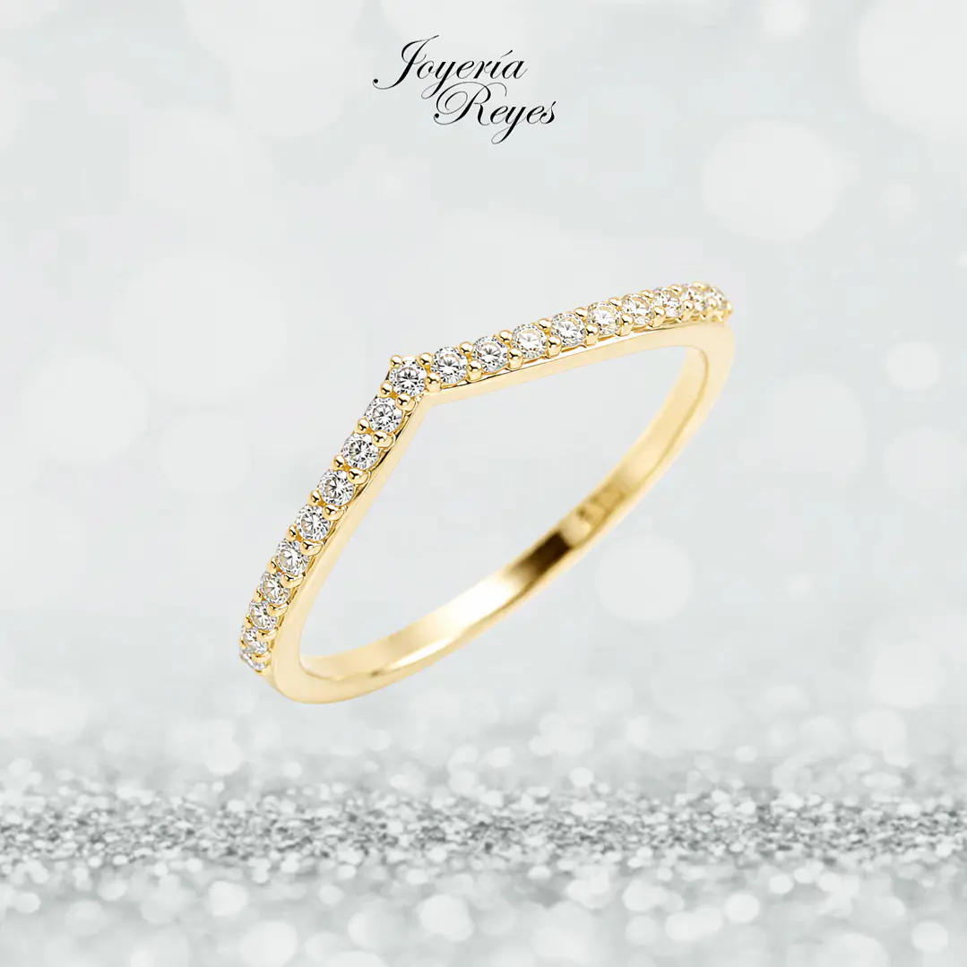 Anillo de Oro Amarillo 18 kilates - Circones - Engaste Surface Prong - A3859 1