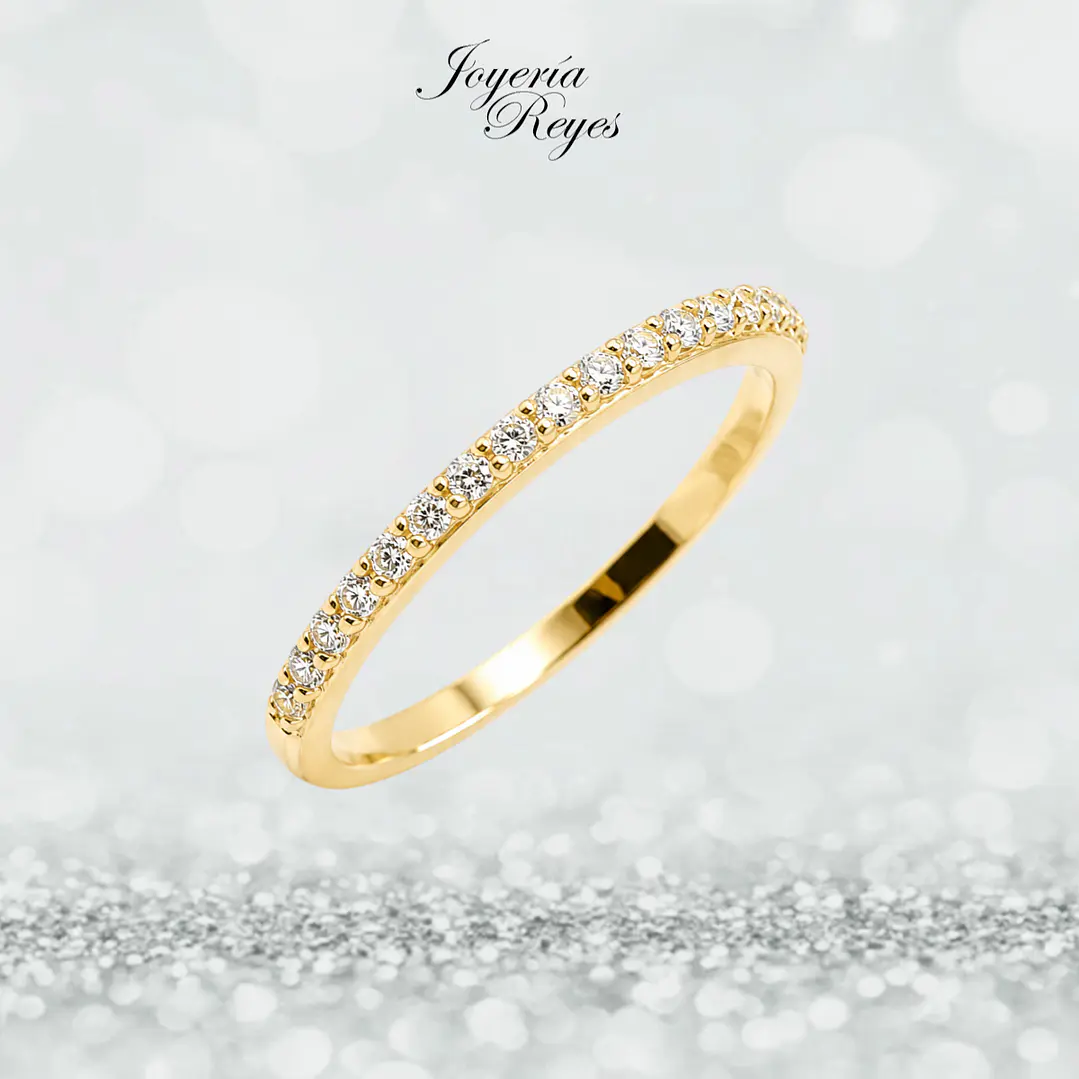 Anillo de Oro Amarillo 18 kilates - Circones - Engaste Prong - A3861 1