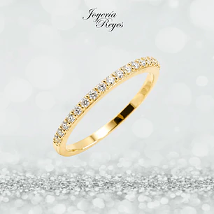 Anillo de Oro Amarillo 18 kilates - Circones - Engaste Prong - A3861