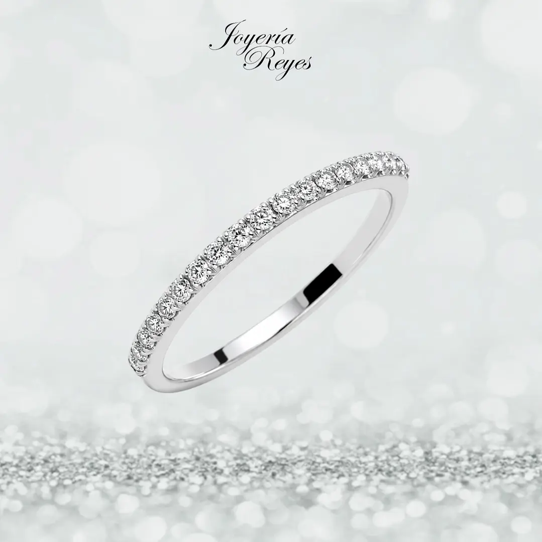 Anillo de Oro Blanco 18 kilates - Circones - Engaste Prong - A3861W 1