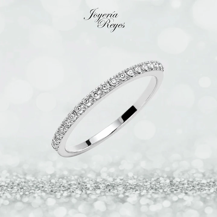 Anillo de Oro Blanco 18 kilates - Circones - Engaste Prong - A3861W 1