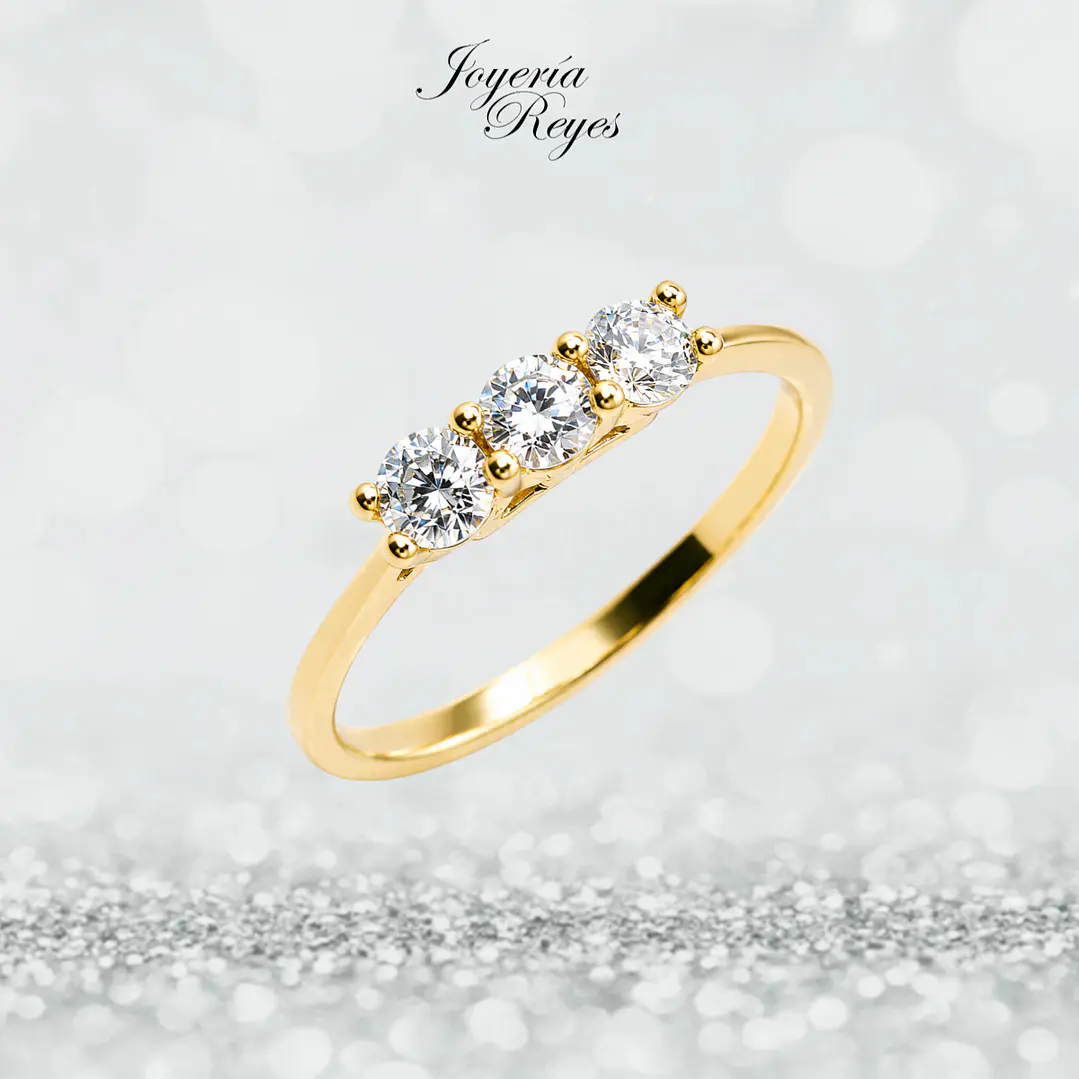 Anillo de Oro Amarillo 18 kilates - Circon - A3839-4.5 1