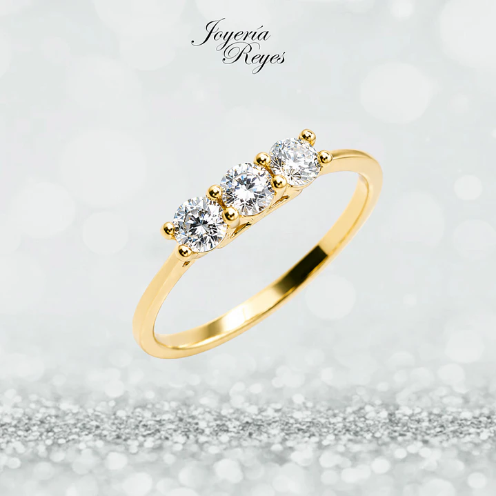 Anillo de Oro Amarillo 18 kilates - Circon - A3839-4.5 1