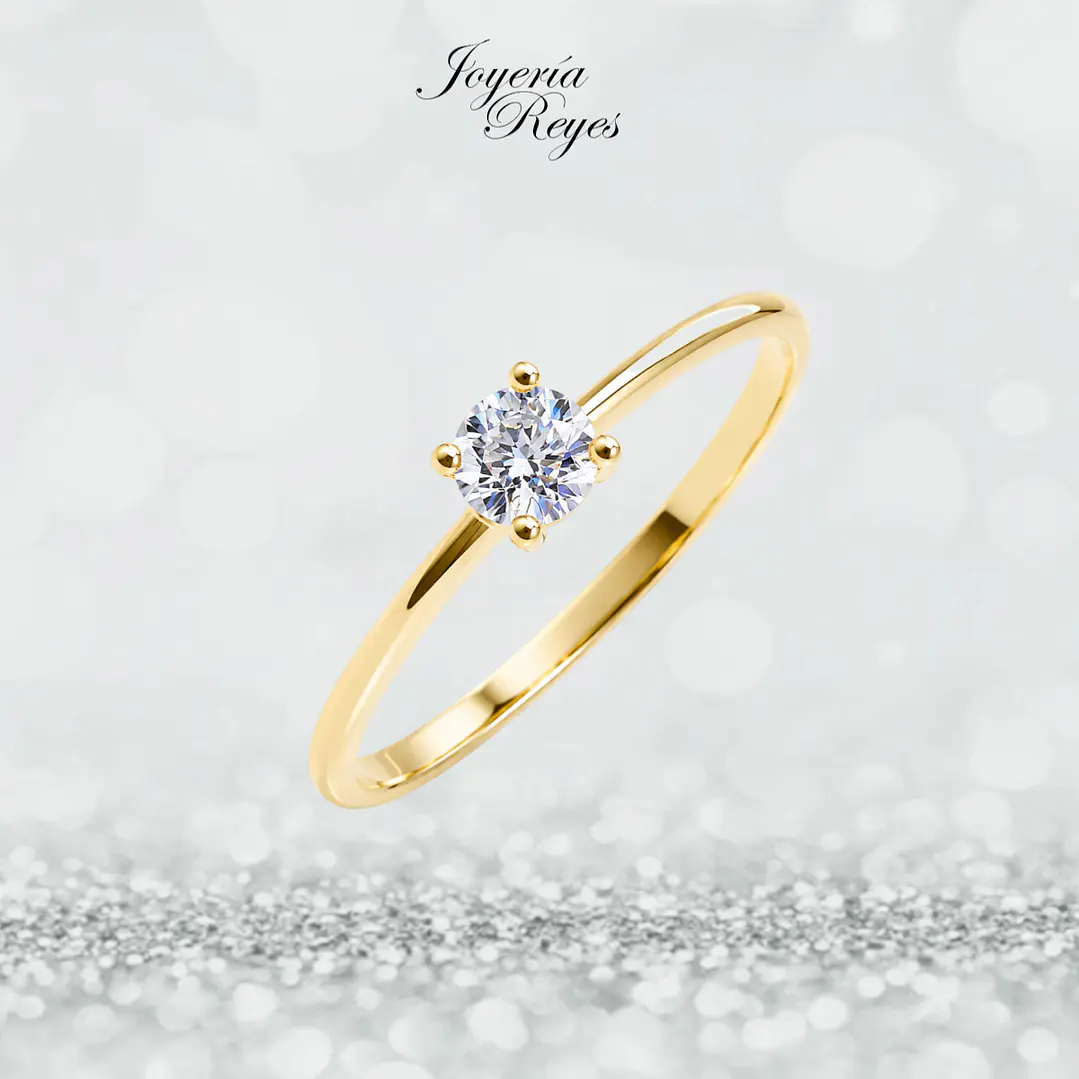 Anillo de Oro Amarillo 18 kilates - 3 Circones - A3839-3.5 1