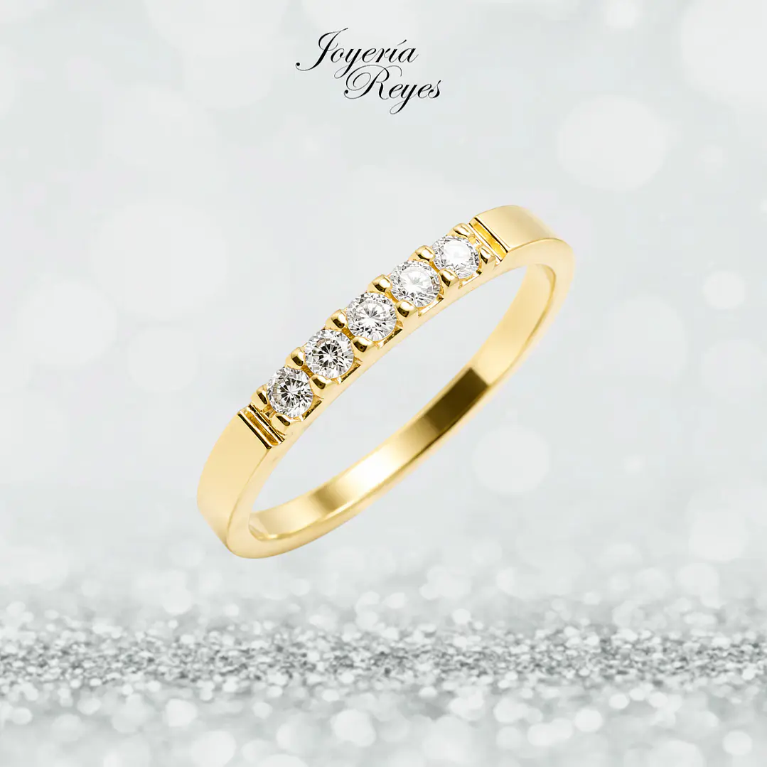 Anillo de Oro Amarillo 18 kilates - Circon - A3910-1.75 1