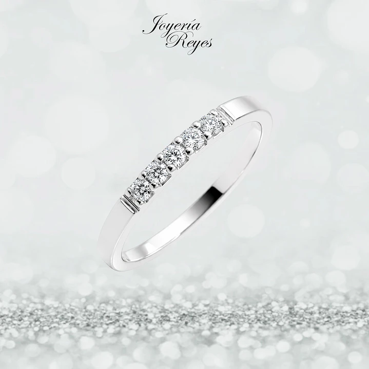 Anillo de Oro Blanco 18 kilates - Circon - A3910-1.75W 1