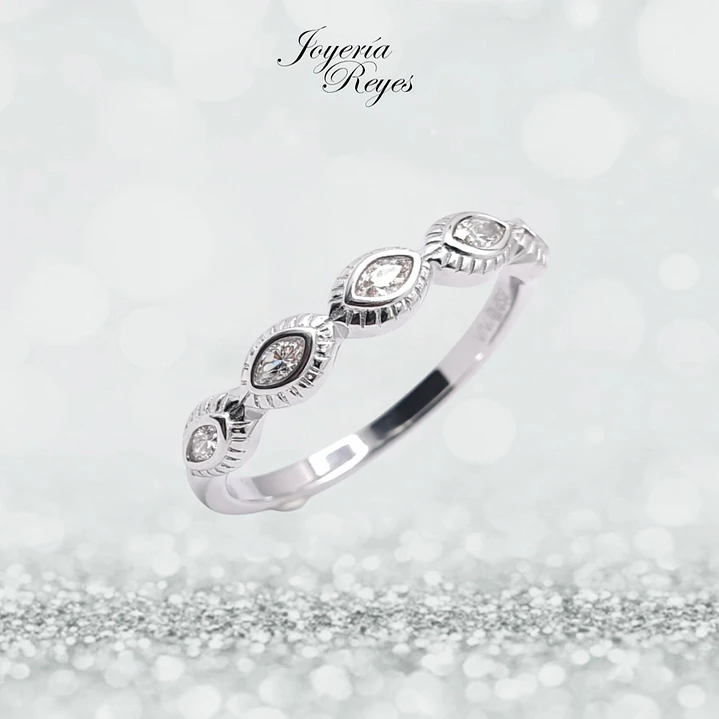 Anillo de plata rodinada fabricación Italiana - ley 925 - modelo 27256RSWSH1 1
