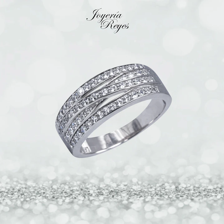 Anillo de plata rodinada fabricación Italiana - ley 925 - modelo R-0142 1