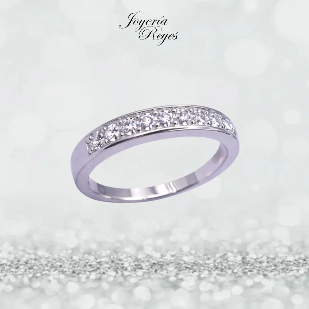 Anillo de plata rodinada fabricación Italiana - ley 925 - modelo R-1009 1