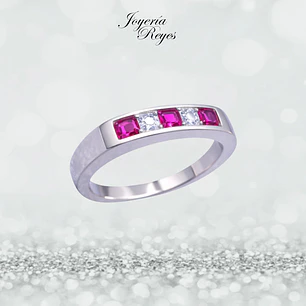 Anillo de plata rodinada fabricación Italiana - ley 925 - modelo R1007R