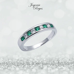 Anillo de plata rodinada fabricación Italiana - ley 925 - modelo R-0548E
