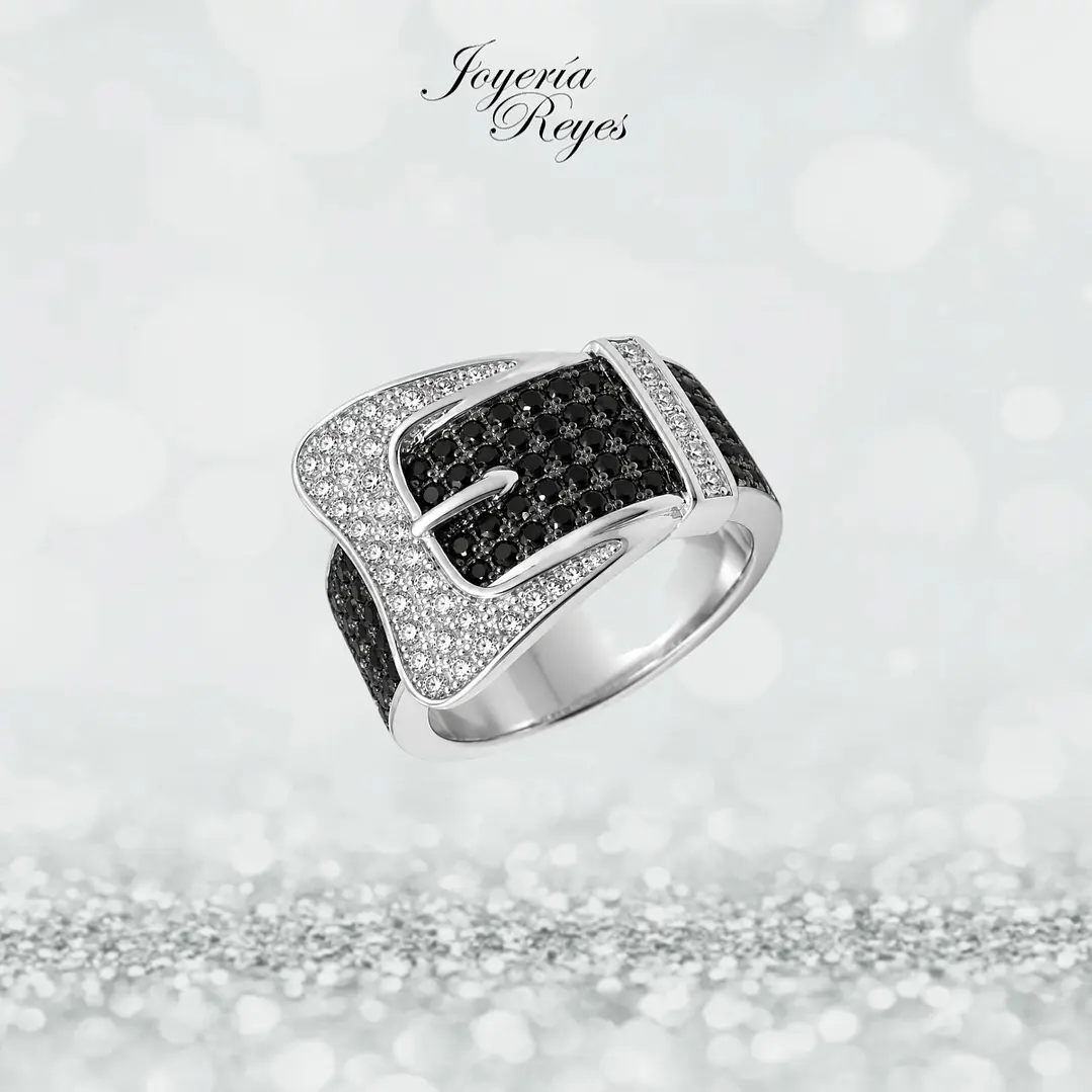 Anillo de plata rodinada fabricación Italiana - ley 925 - modelo SL30136H1 1