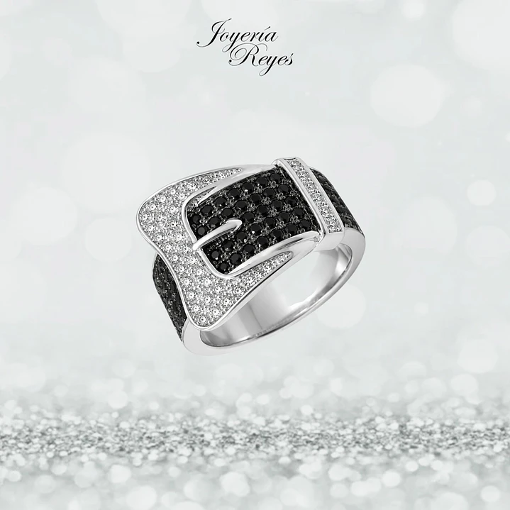 Anillo de plata rodinada fabricación Italiana - ley 925 - modelo SL30136H1 1