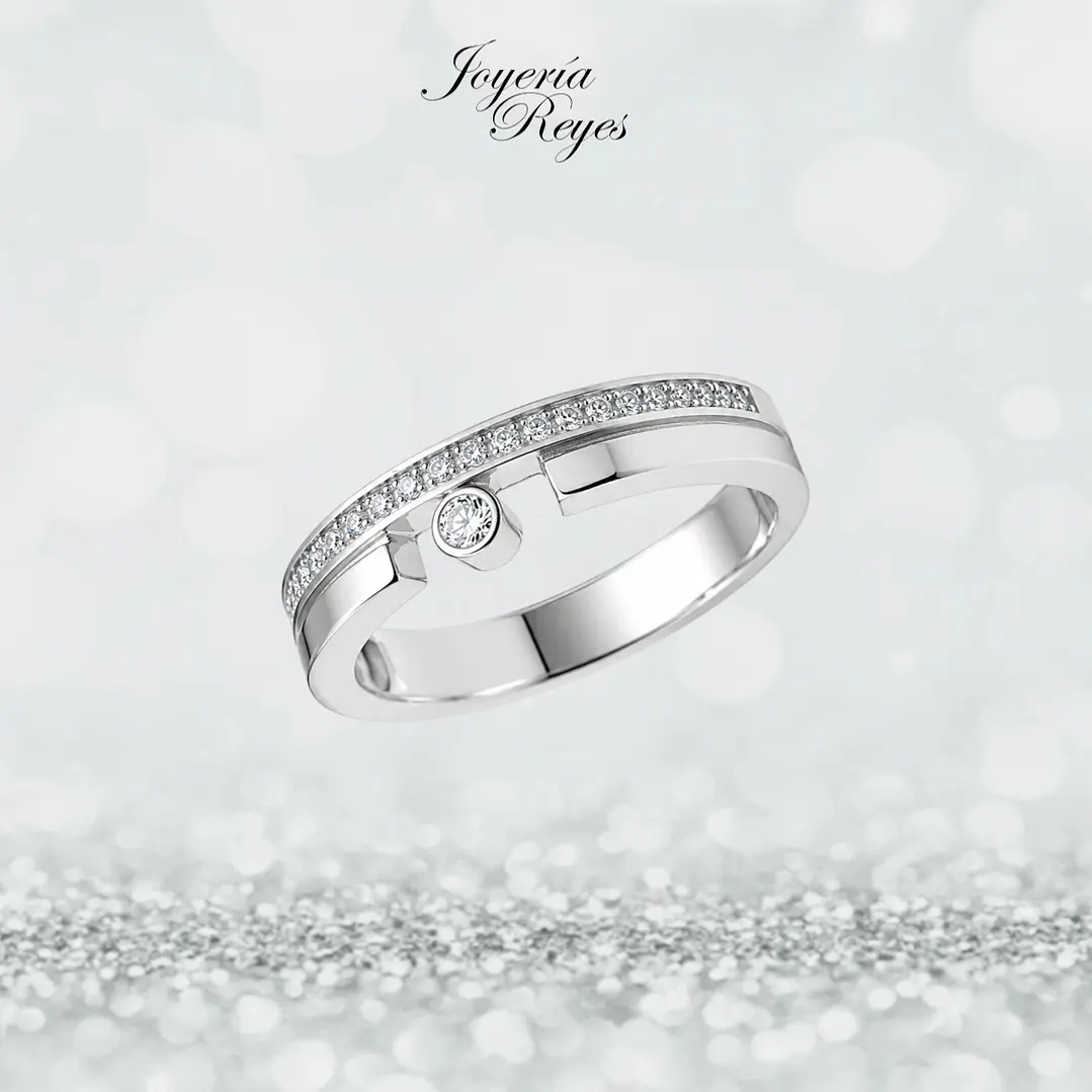 Anillo de plata rodinada fabricación Italiana - ley 925 - modelo SL32019B1 1