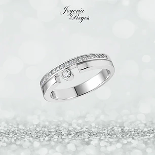Anillo de plata rodinada fabricación Italiana - ley 925 - modelo SL32019B1
