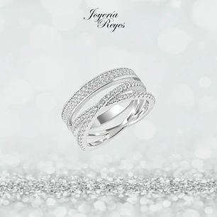 Anillo de plata rodinada fabricación Italiana - ley 925 - modelo SL32233A1VI 