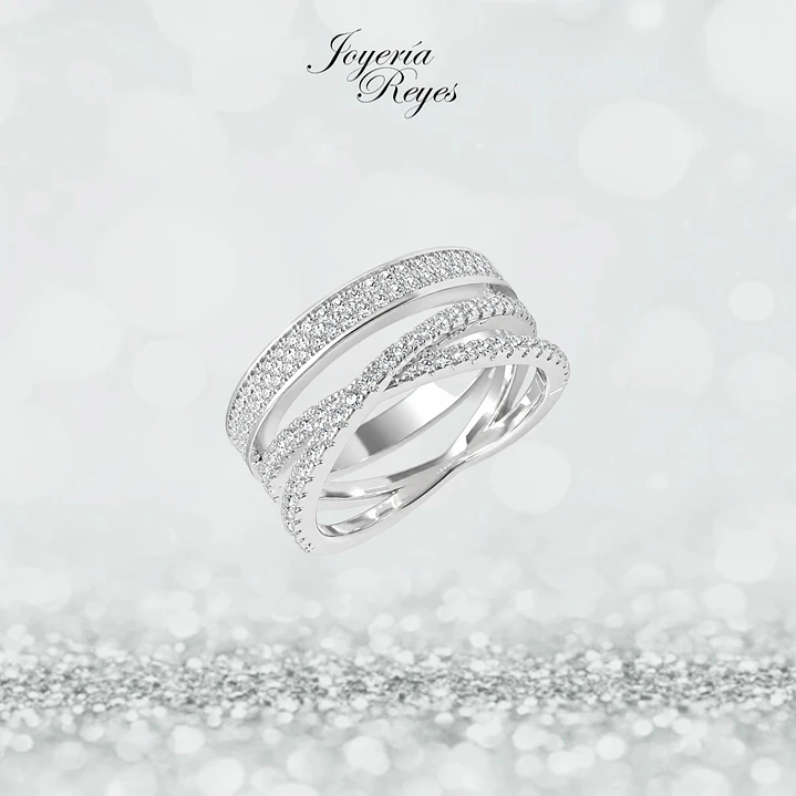 Anillo de plata rodinada fabricación Italiana - ley 925 - modelo SL32233A1VI  1