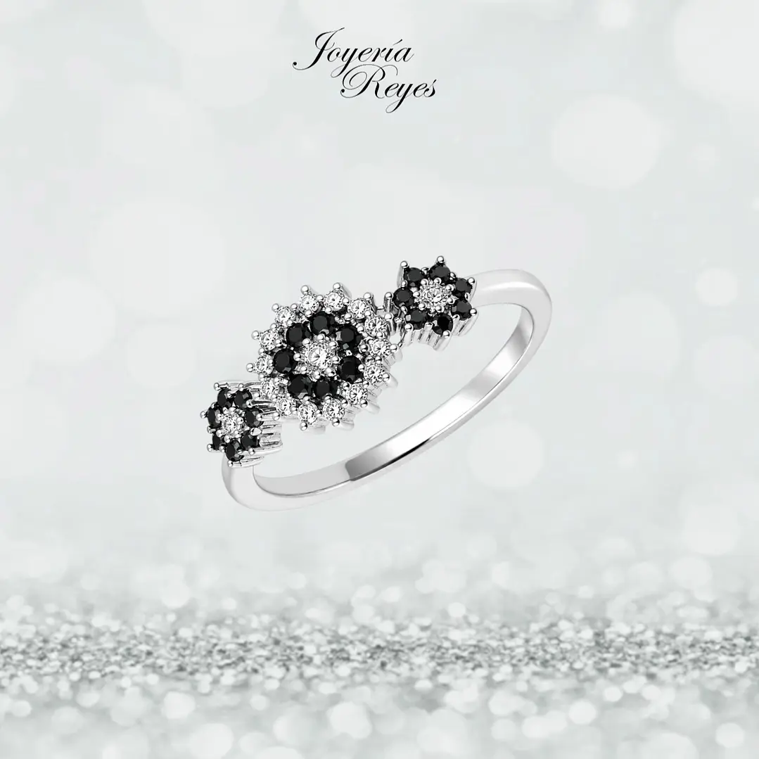 Anillo de plata rodinada fabricación Italiana - ley 925 - modelo SL32419H1  1