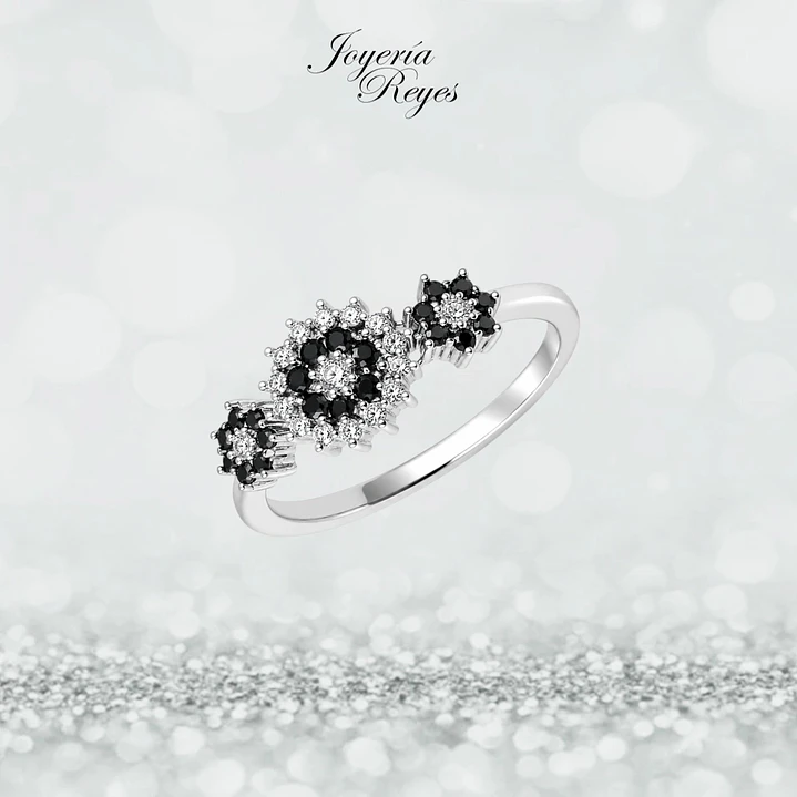 Anillo de plata rodinada fabricación Italiana - ley 925 - modelo SL32419H1  1