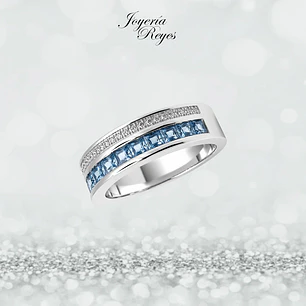 Anillo de plata rodinada fabricación Italiana - ley 925 - modelo SL32683B1