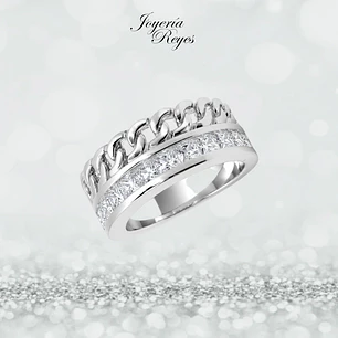 Anillo de plata rodinada fabricación Italiana - ley 925 - modelo SL32725A1