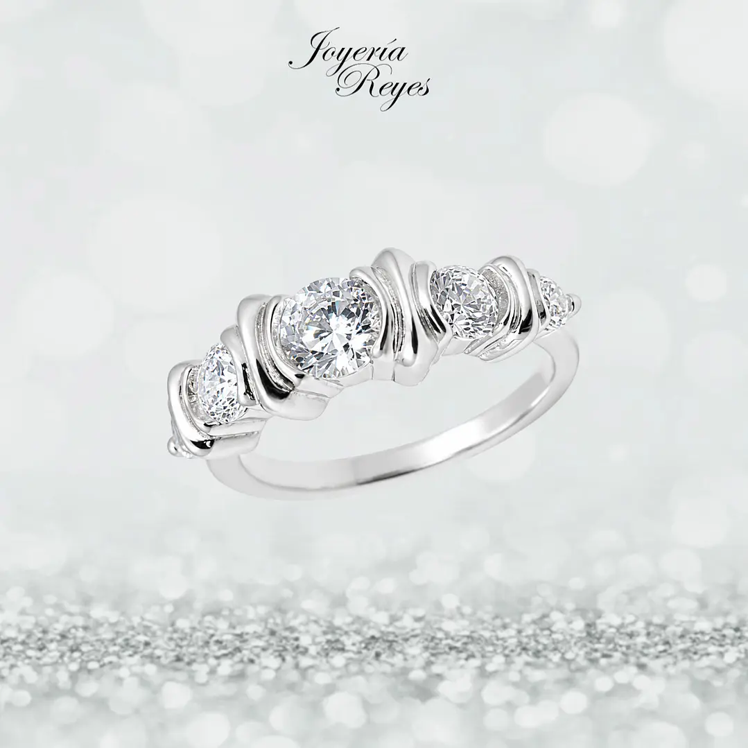 Anillo de plata rodinada fabricación Italiana - ley 925 - modelo SL90375A1 1