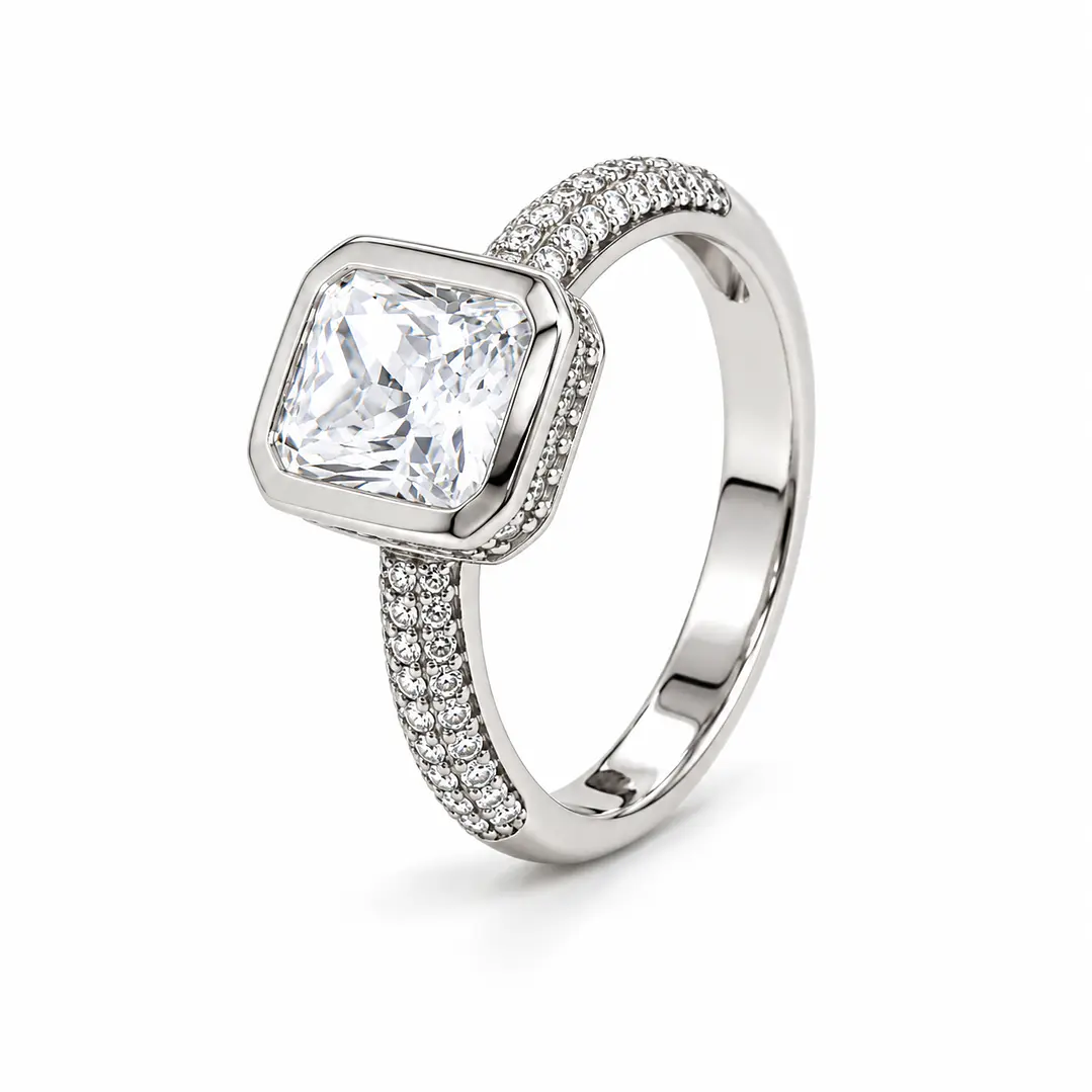 Anillo de plata rodinada fabricación Italiana - ley 925 - modelo SL91165A1T 1