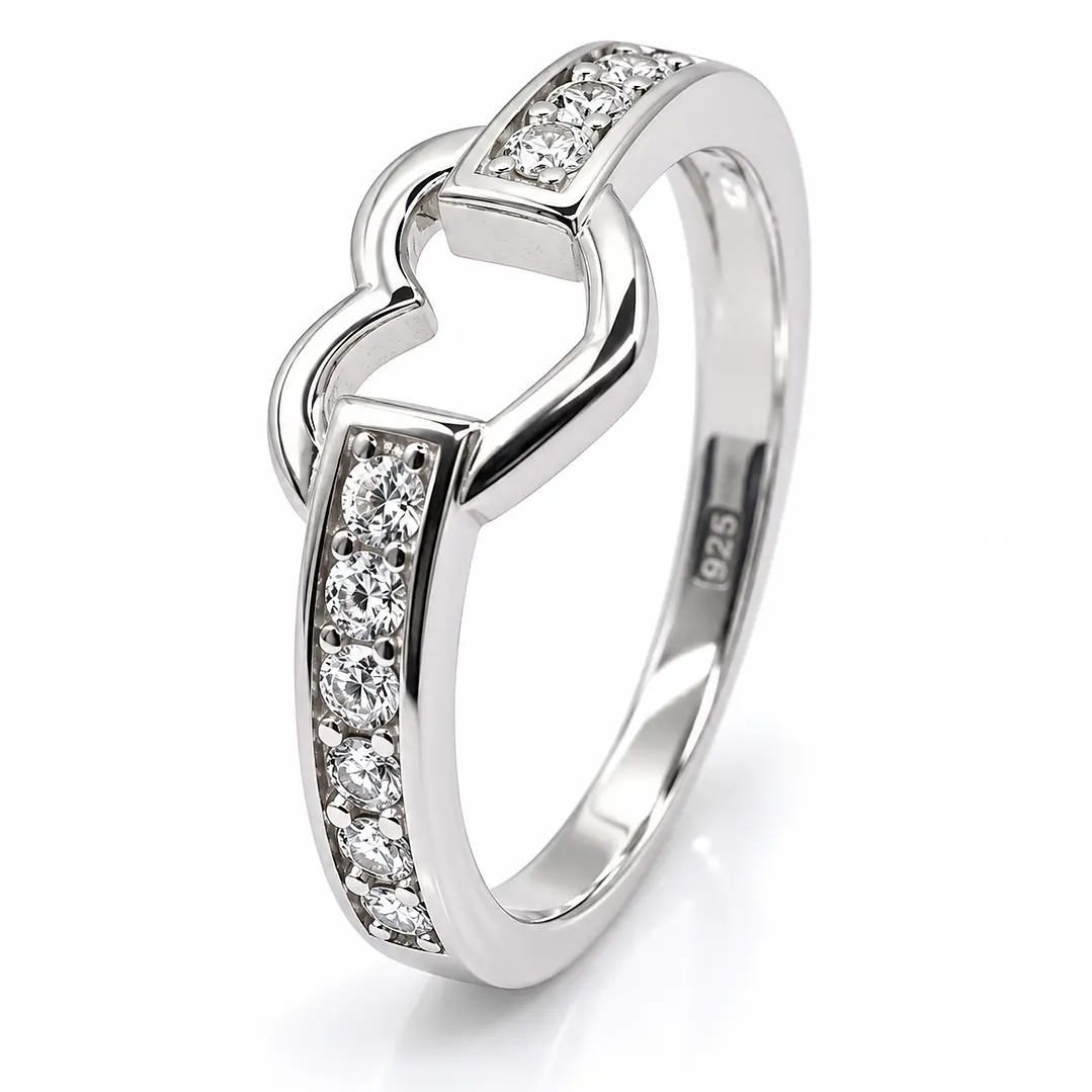 Anillo de plata rodinada fabricación Italiana - ley 925 - modelo R25-4522 1