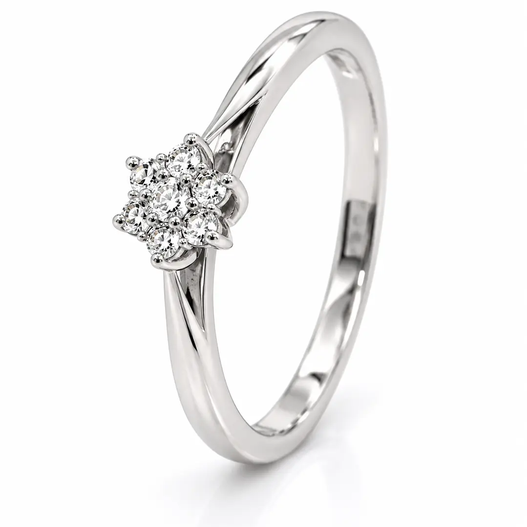 Anillo de plata rodinada fabricación Italiana - ley 925 - modelo R1302 (60) 1