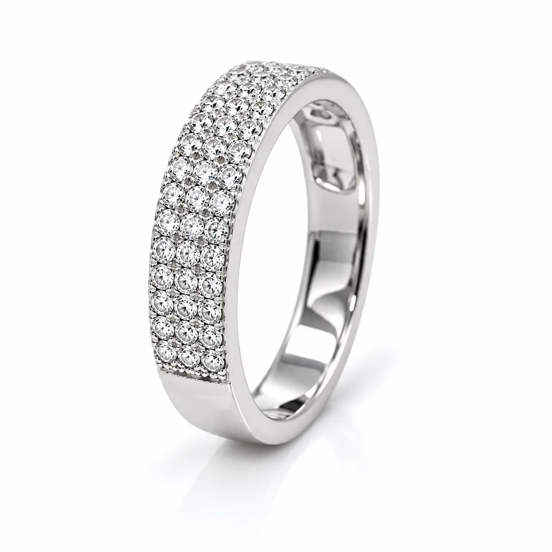Anillo de plata rodinada fabricación Italiana - ley 925 - modelo SL30246A1T 1