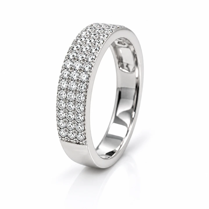 Anillo de plata rodinada fabricación Italiana - ley 925 - modelo SL30246A1T 1