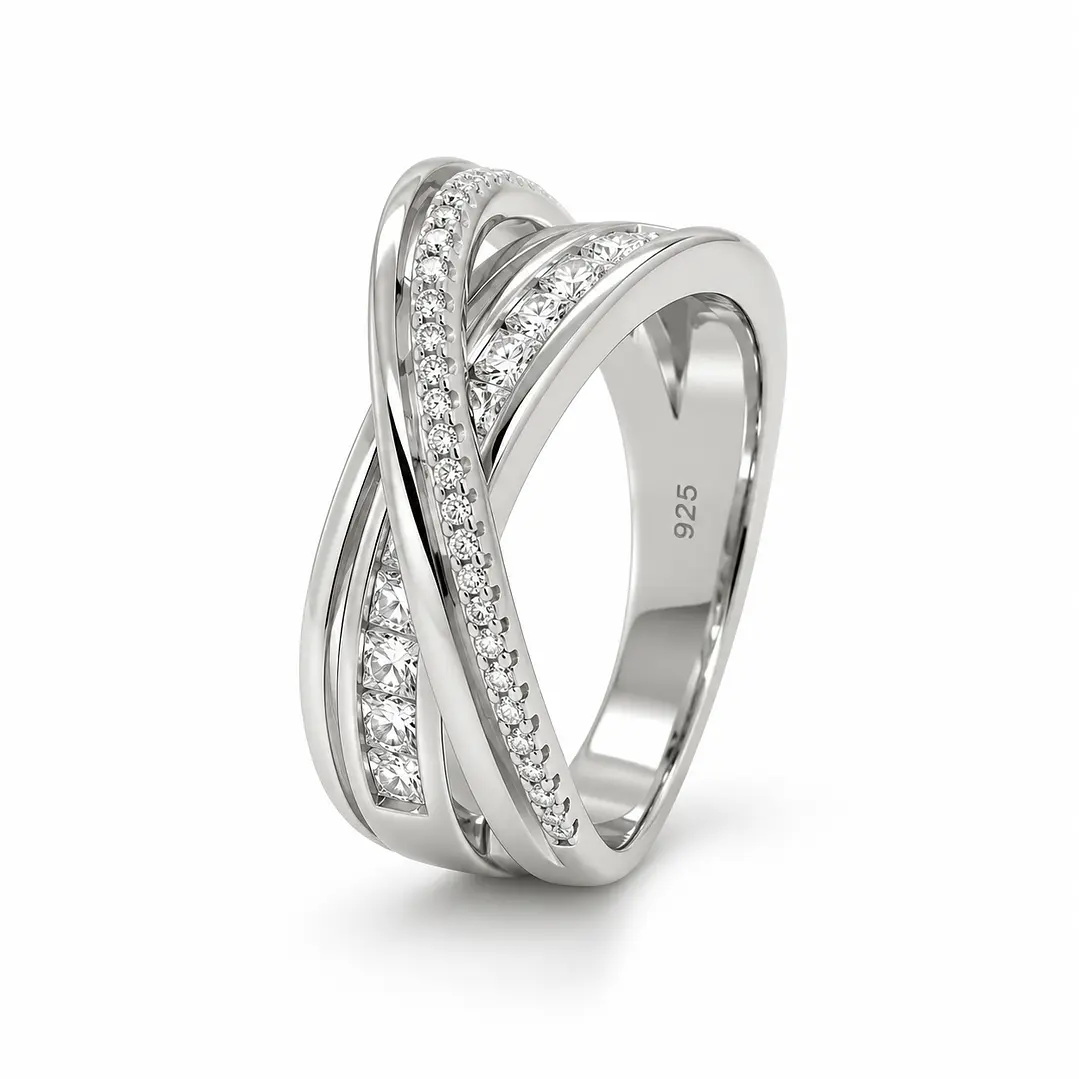 Anillo de plata rodinada fabricación Italiana - ley 925 - modelo SL32699A1  1
