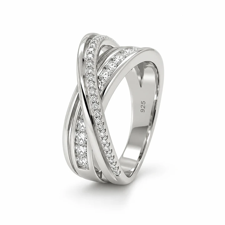 Anillo de plata rodinada fabricación Italiana - ley 925 - modelo SL32699A1  1