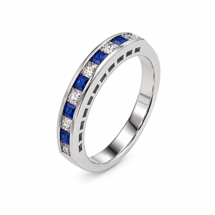 Anillo de plata rodinada fabricación Italiana - ley 925 - modelo SR-0105 Z 1