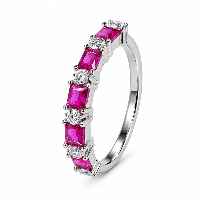 Anillo de plata rodinada fabricación Italiana - ley 925 - modelo R-5894 1