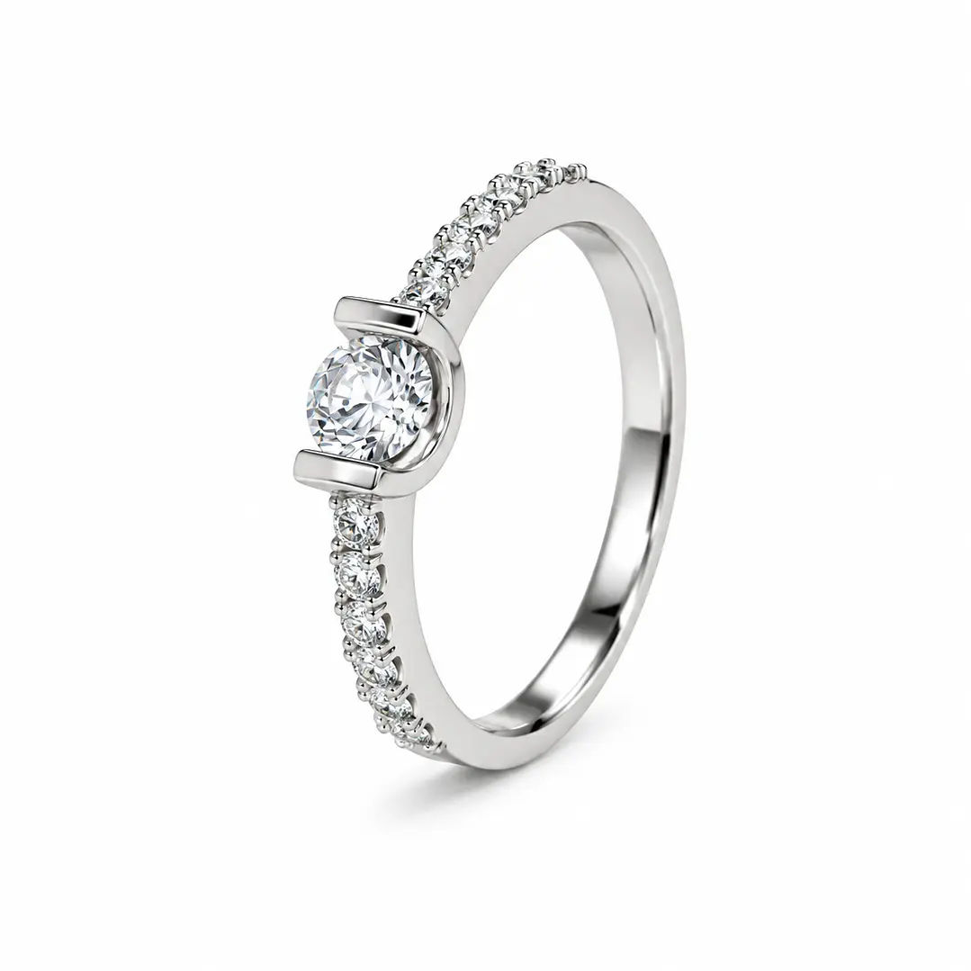 Anillo de plata rodinada fabricación Italiana - ley 925 - modelo R-0652 1